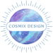 Logo of Cosmix Design: A blueish planet with rays, centered text 'Cosmix Design' on a white background.